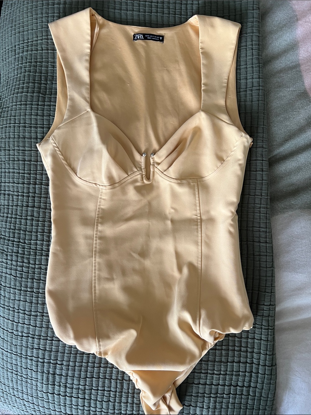 Zara Peach Sculpting Bodysuit S Small